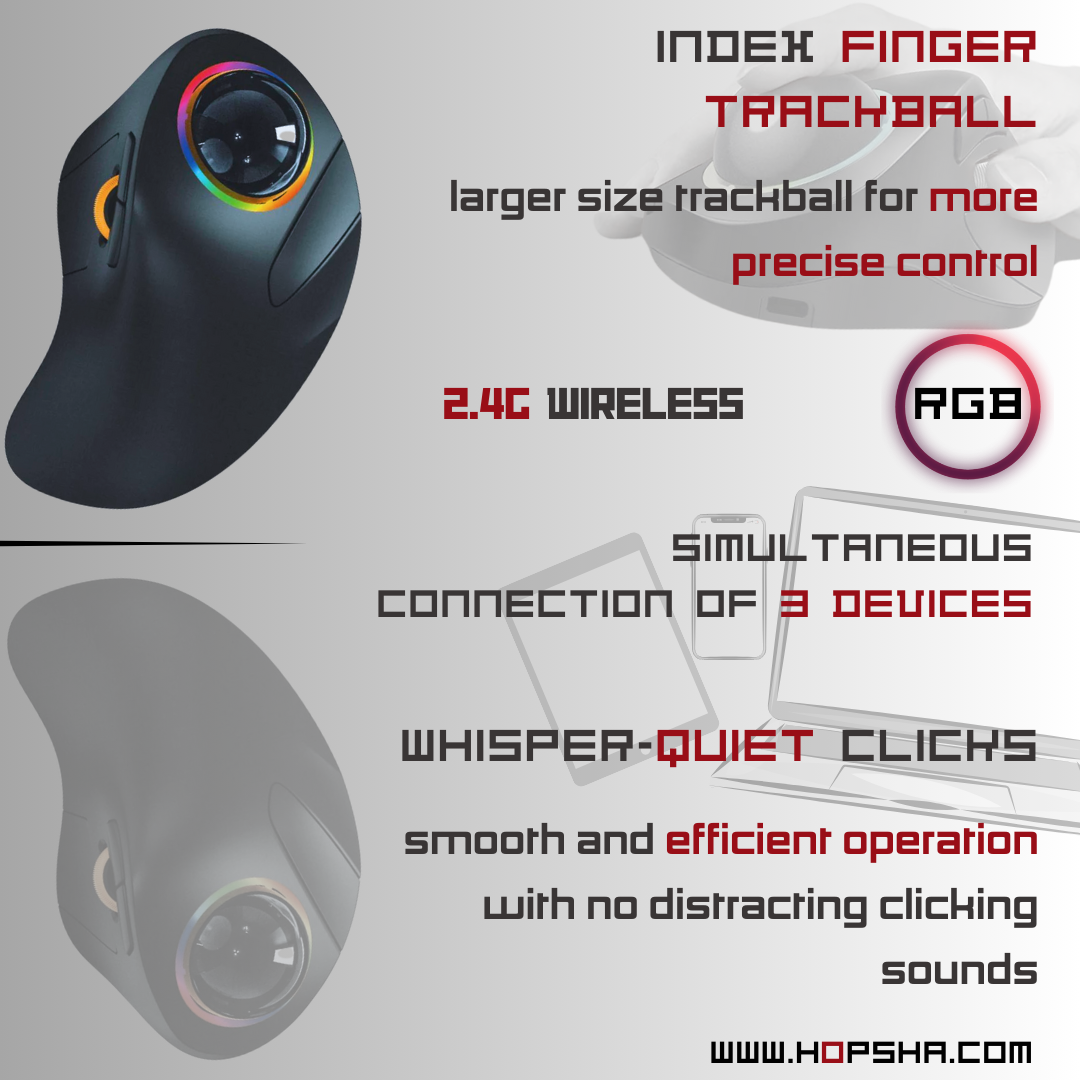 Wireless Index Finger Trackball Mouse