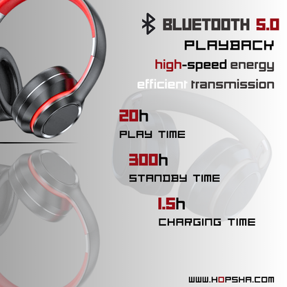 HIFI Foldable Gaming Headphones - ANC  20H Playtime  Bluetooth 5.0